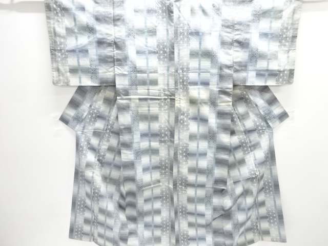 JAPANESE KIMONO / ANTIQUE KIMONO / SILK / TSUMUGI / WOVEN ASANOHA